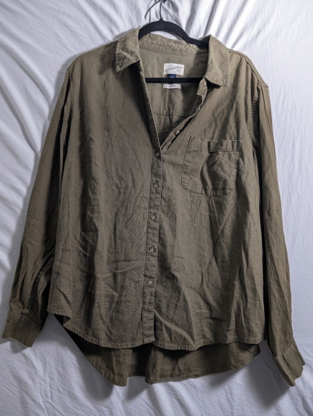 Universal Thread Olive Button-Front Women's Shirt